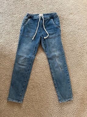 Pull-On Drawstring women's Jeans - Blue- jogger style
